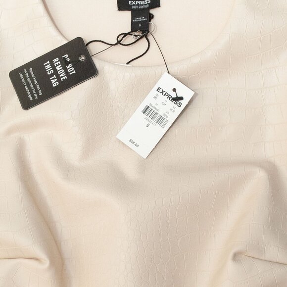NWT Express Crocodile Embossed Body ContourBodysuit in Cream size S - Picture 9 of 9